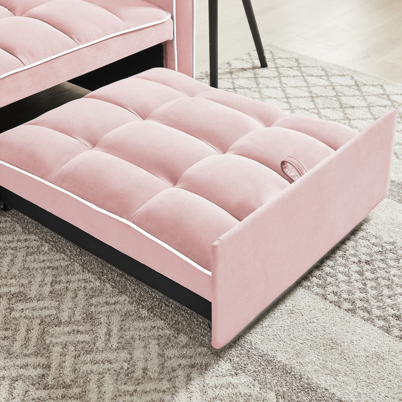 Modern Velvet 3 In 1 Sofa Bed Chair, Adjustable Recliner