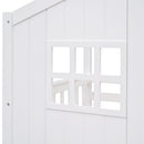House Bunk Bed With Ladder, Wood Bed