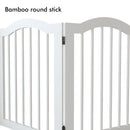 4 Panel Freestanding Pet Gate With Foldable Design And Support Feet - White