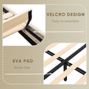 Full Size Bed Frame with 2 Storage Drawers, Upholstered Bed Frame with Wingback Headboard Storage Shelf Built-in USB Charging Stations and Strong Wood Slats Support, No Box Spring Needed, Beige