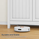 Mid Century Modern Double Door Storage Cabinet With Knobs - White