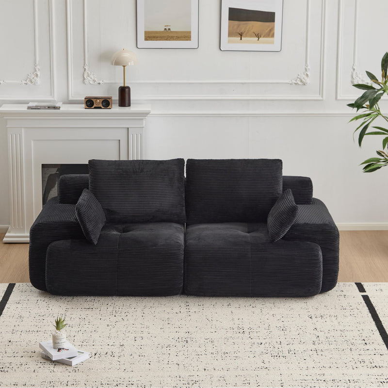 Compressed Sofa, 2 Seater Large Sectional Couches For Living Room - Black