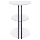 Hilly - 3-Tier Round Accent Side Table - White And Black