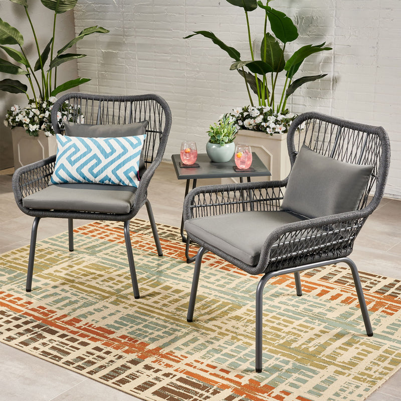 Southport - Club Chair With Woven Rope And Cushions