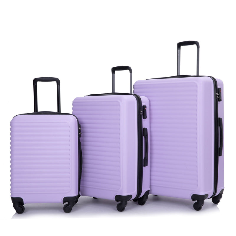 3 Piece Luggage Sets Lightweight Suitcase With Two Hooks, Spinner Wheels, Tsa Lock