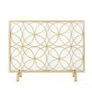 Thayer - Single Panel Iron Fireplace Screen With Geometric Design