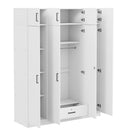 Contemporary 4 Door Wardrobe With 1 Drawer And Top Cabinet