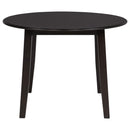 Catley - 5 Piece Round Drop Leaf Dining Table Set - Dark Coffee