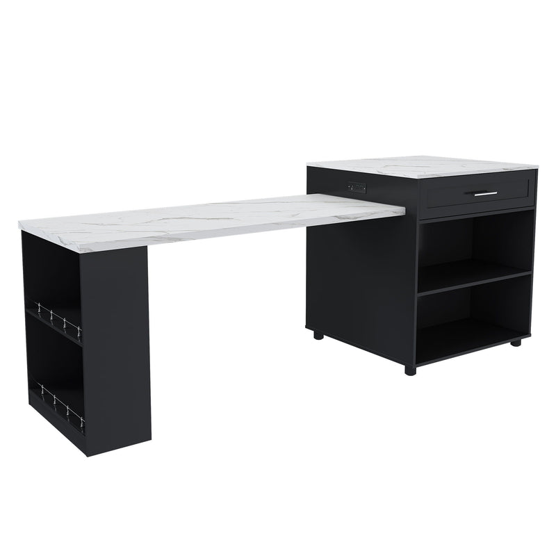 Expandable Kitchen Island With Power Outlet