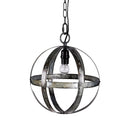 Metal Chandelier, Hanging Light Fixture With Adjustable Chain For Kitchen, Bulb Not Included - Gray