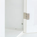 Retro Style Wall Suit With Glass Doors, 75.25" Tall Display Cabinets & Triangle Sided Bookshelves - White