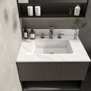 Bianco Carrara Venato Elegant Marble Vanity Top, Bathroom Vanity With Undermount Sink, Sintered Stone