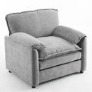 Oversized Reading Armchair With Thick Cushions, High Back Support