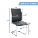 Luxury Simple Arch Chair (Set of 2) Dark High Resilience Dining Chair With Metal LegsMaterial - Dark Gray / Silver