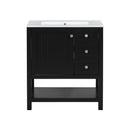 Transitional Style Bathroom Vanity Cabinet Combo With Ceramic Sink