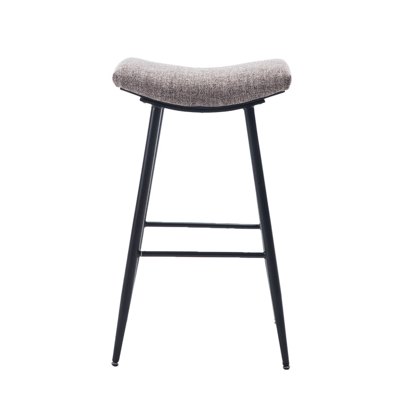 Counter Height Bar Stool (Set of 2) For Dining Room Kitchen Counter Island, Linen Fabric Upholstered Breakfast Stools With Footrest