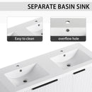 Contemporary Wall Mounted Bathroom Vanity With Resin Double Sink