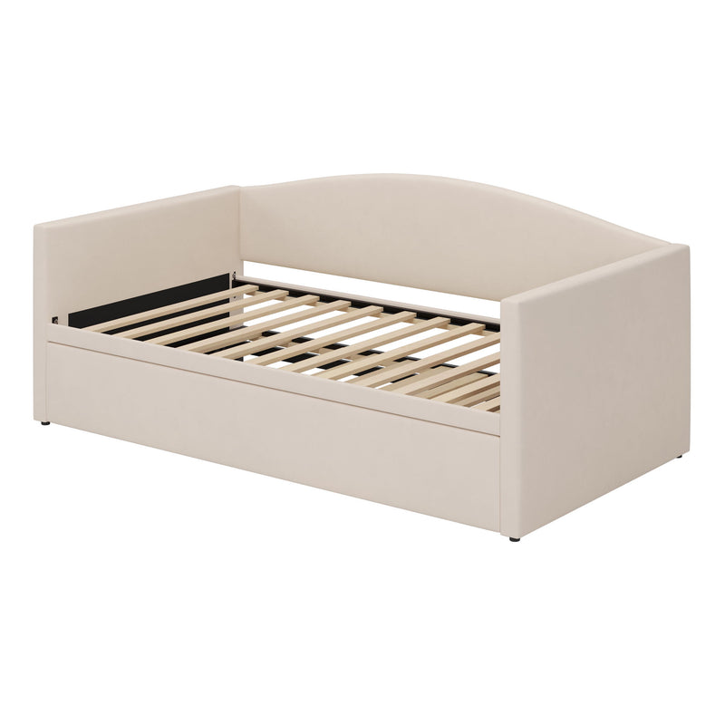 Daybed With Extended Pop Up Trundle, Upholstered Sofa Bed Daybed