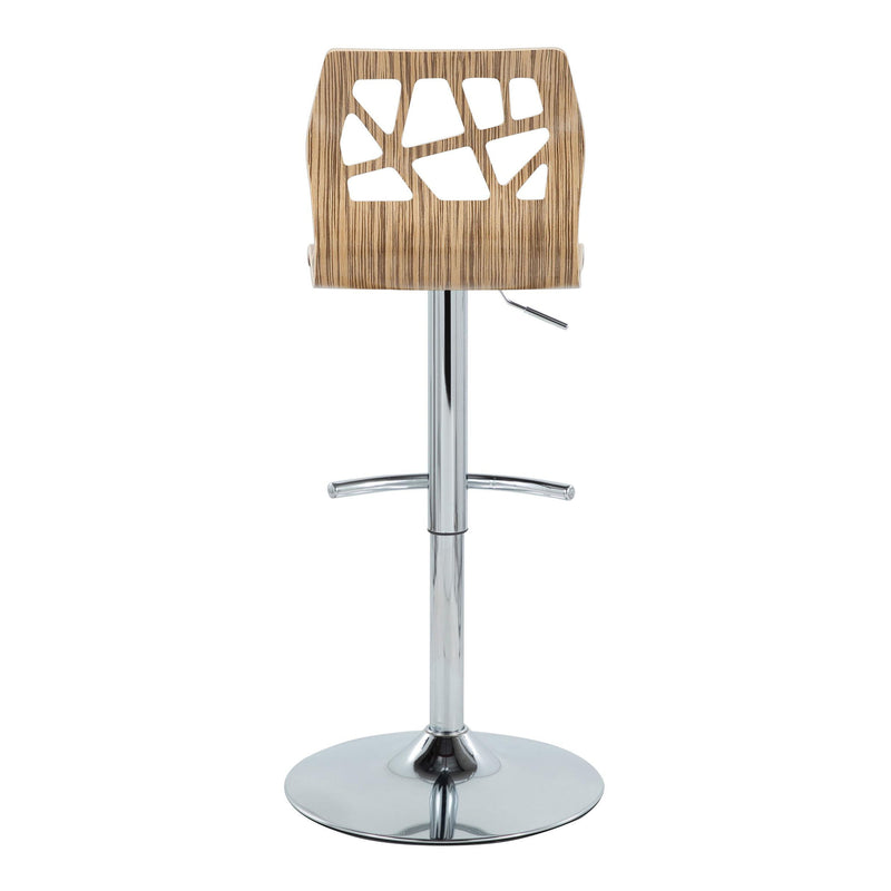 Folia - Mid Century Modern Adjustable Barstool With Swivel With Rounded T Footrest (Set of 2)