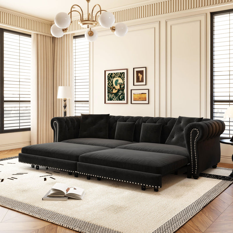 3 In 1 Pull Out Convertible Sleeper Sofa Bed