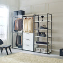 Fiona - Freestanding 3 Tower Wood Closet System With Metal Frame 7 Shelf Walk - White