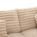 Plush Oversized Double Chaise Lounge Sofa Bed With USB Ports And Cup Holders