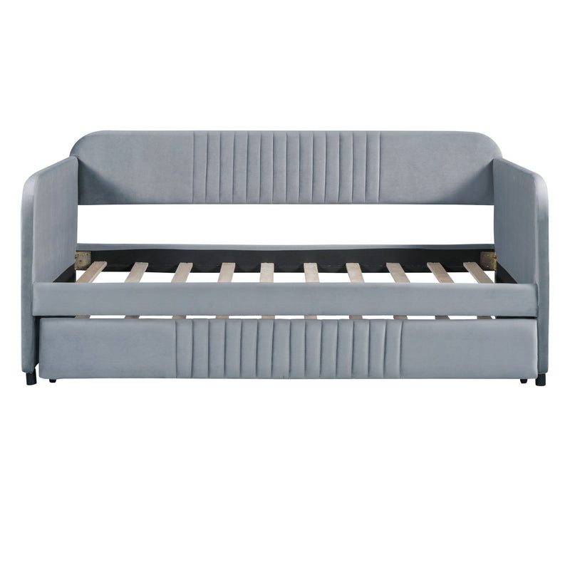 Upholstered Daybed Sofa Bed With Trundle Bed