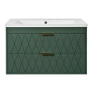 Wall Mounted Bathroom Vanity With Resin Sink, Floating Bathroom Storage Cabinet With 2 Drawers