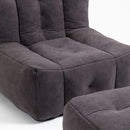 Modern Indoor Fluffy Bean Bag Chair With Memory Foam And Ottoman, Super Soft
