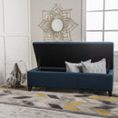 Nebulous - Fabric Upholstered Ottoman With Storage And Diamond Tufted Seat - Navy Blue