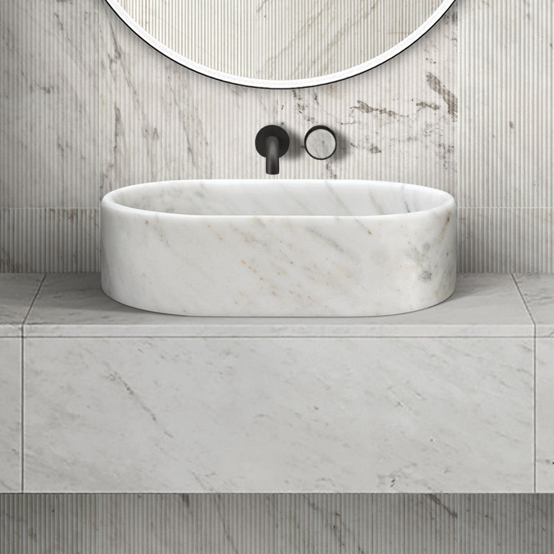 Bathroom Vessel Sink, Semi Polished Surface