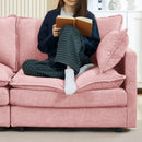 Modular L-Shaped Sectional Sofa With Movable Ottoman