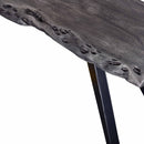 Modern Acacia Wood Dining Bench, Live Edge Design Accent Bench With Iron Legs - Black / Gray
