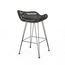 Outdoor Rattan Bar Chair With Metal Legs