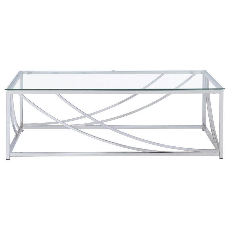 Lille - 2 Piece Glass Top Coffee And End Table Set - Chrome