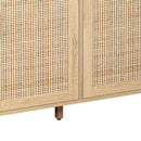 Elegant And Functional Rattan Decorative Storage Cabinet With 4 Doors