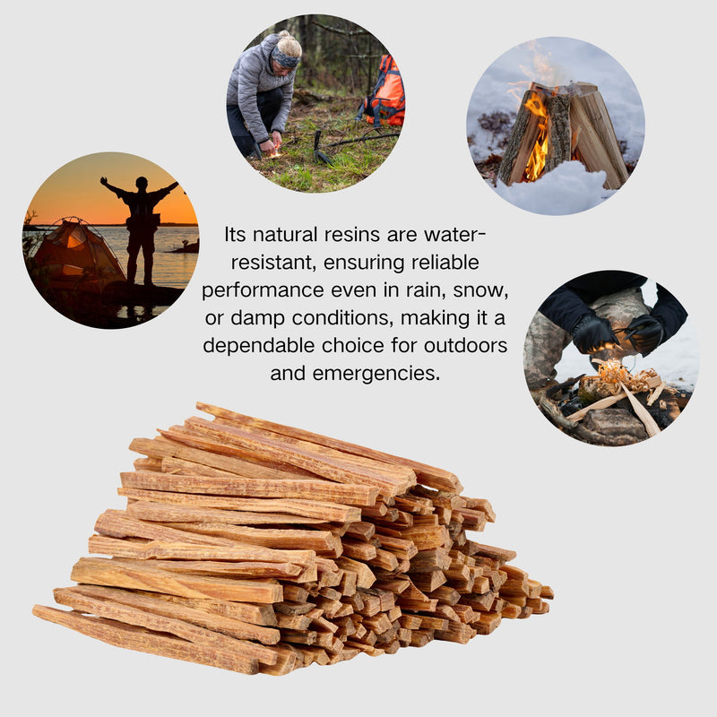 15 Lbs Fatwood Fire Starter Sticks With Box, 100% Natural Kindling Wood, Pine Firewood Firestarter For Campfire, Stove, Fireplace, Bonfires, Grill - Natural