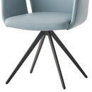 Segismunda - Arm Chair With Swivel - Light Blue Leather & Black