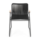 Moonstone - Outdoor Club Chair Set With Rope Weave Design - Black