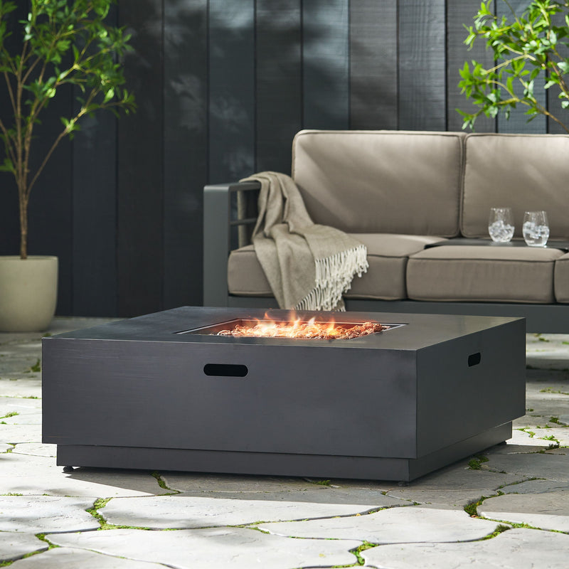 Modern Square Fire Pit With 50,000 Btu