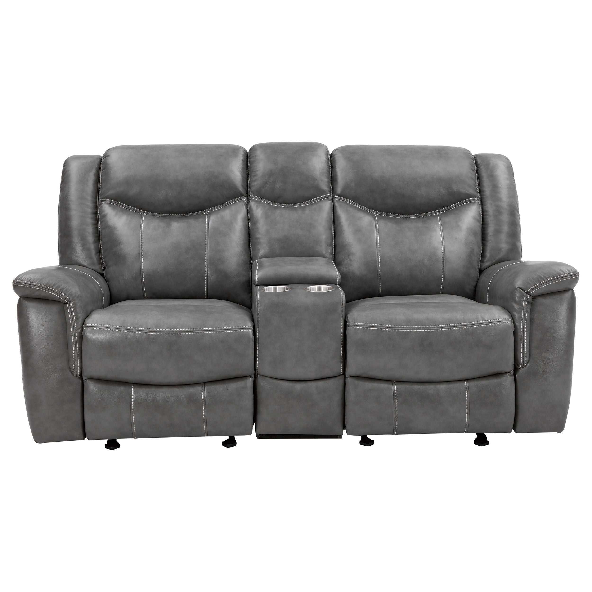 Conrad 2-piece Upholstered Padded Arm Motion Sofa Set Grey — view 8