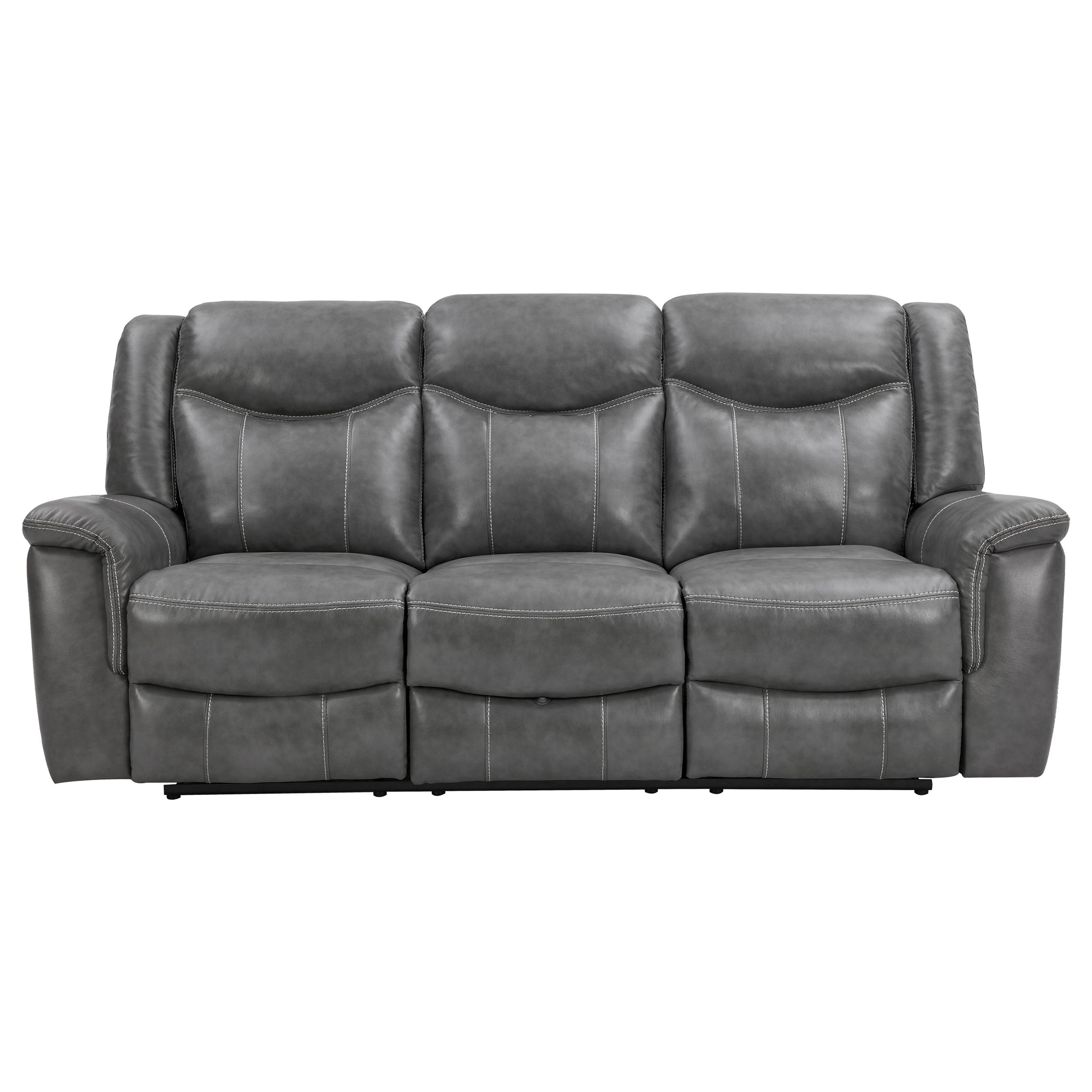 Conrad Upholstered Padded Arm Motion Sofa Grey — view 4
