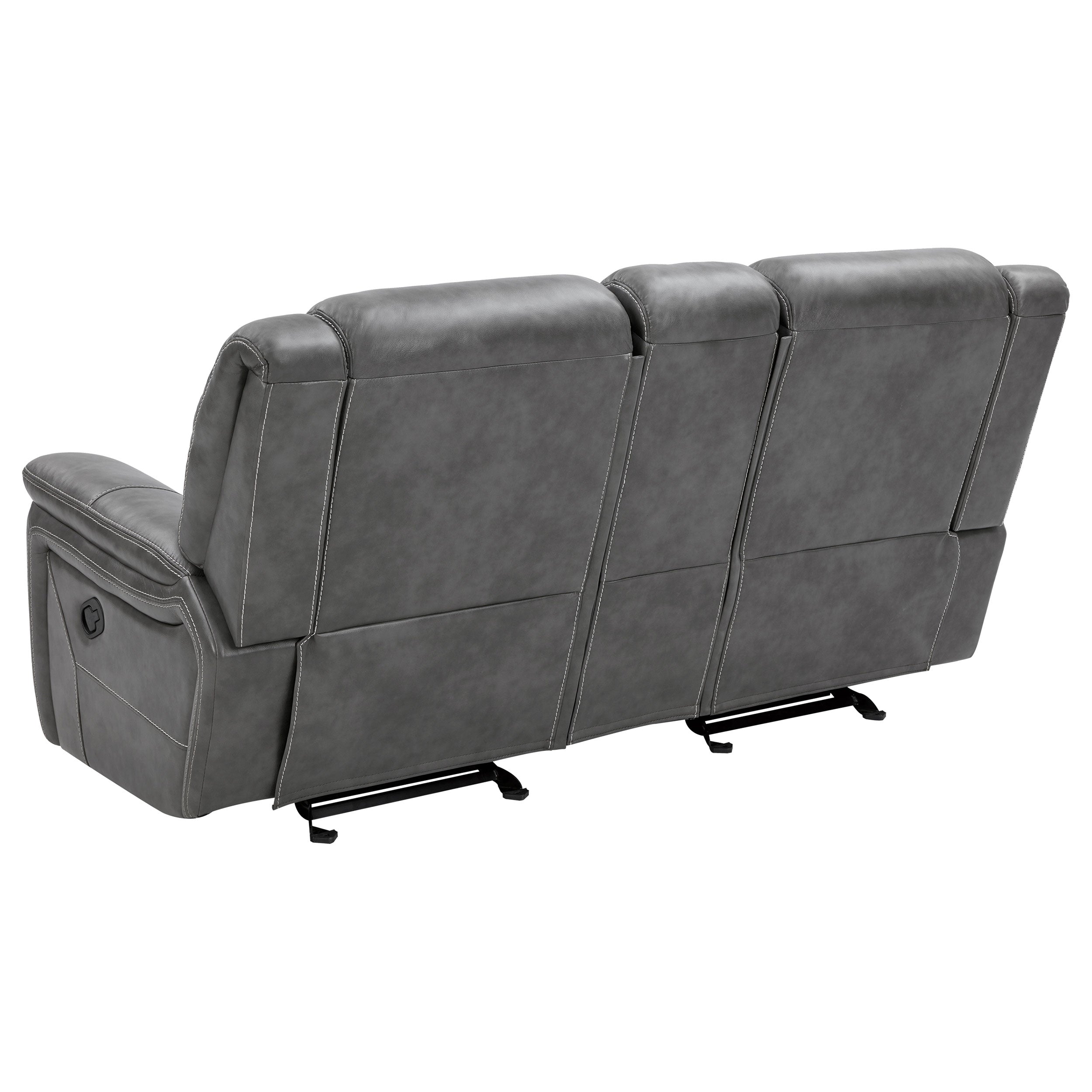 Conrad Upholstered Padded Arm Glider Loveseat Grey — view 7