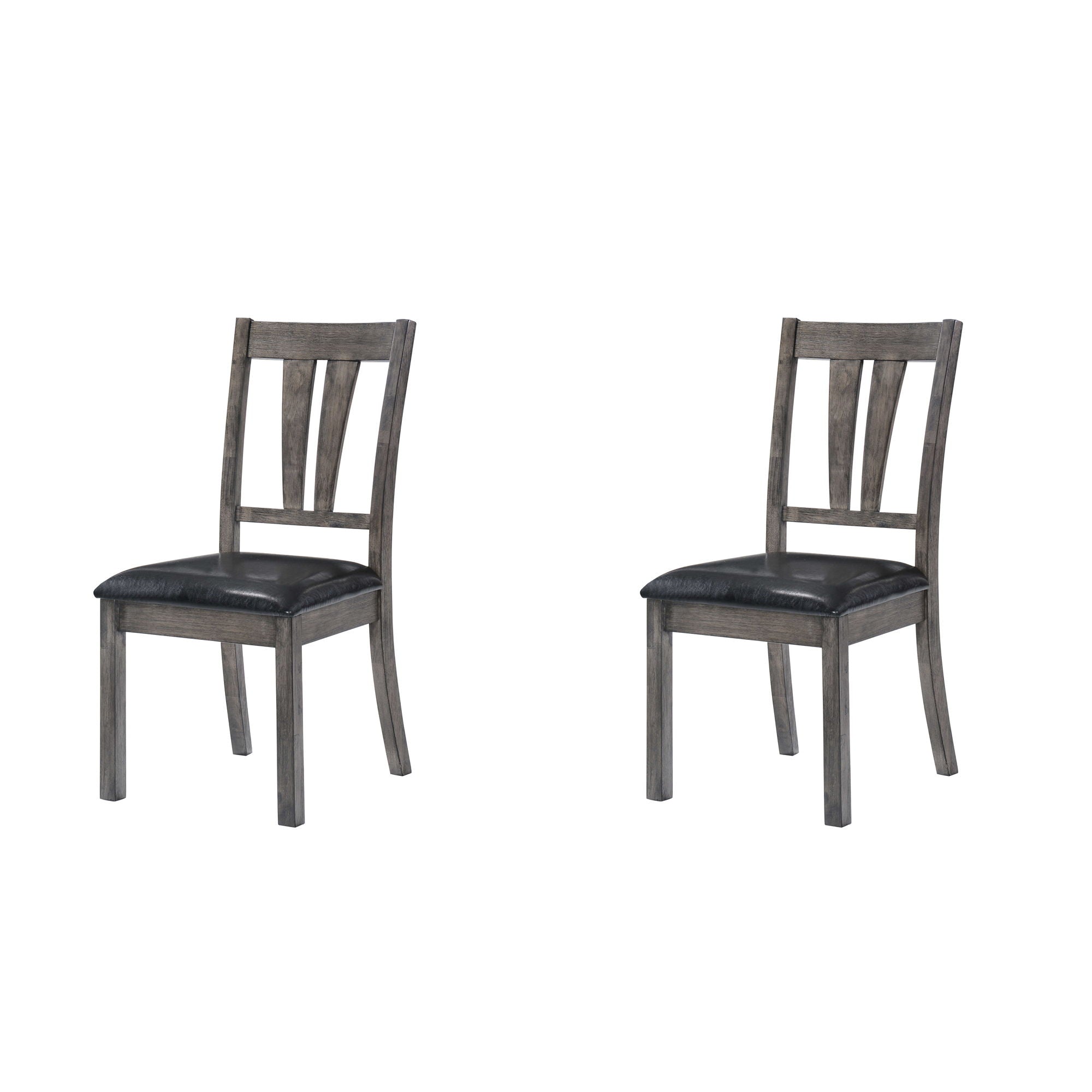 Nathan - Fan Back Chair With PU Seat (Set of 2) - Gray Oak