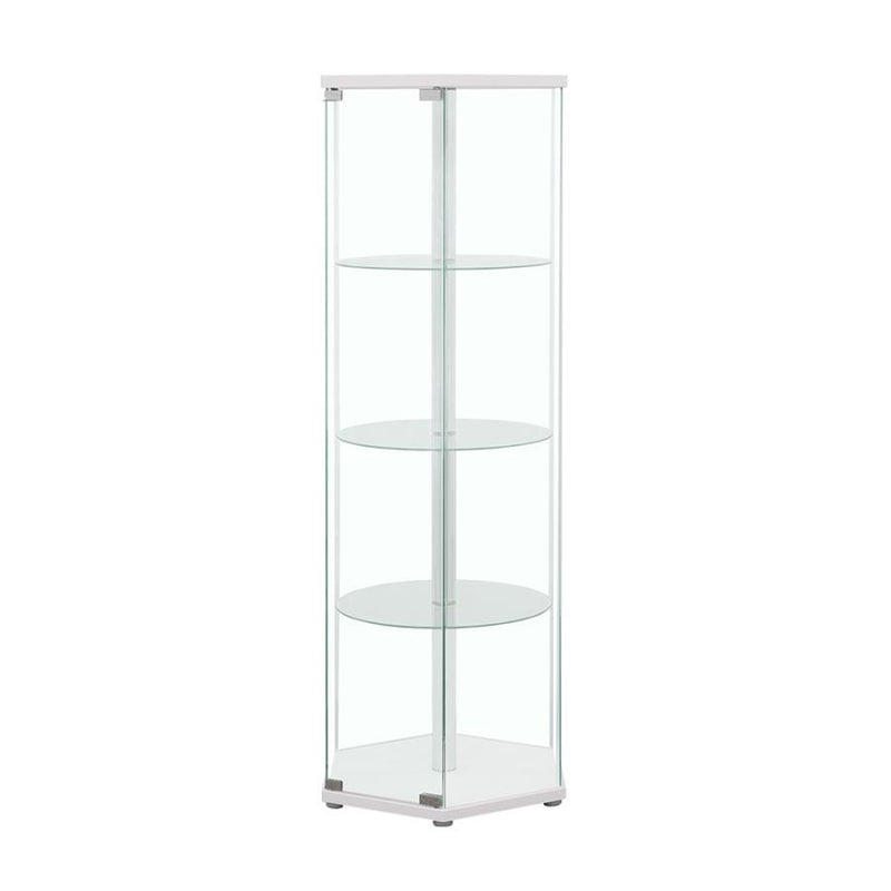 Zahavah - 4-Shelf Hexagonal Clear Glass Curio Cabinet