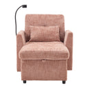 Multifunctional Chenille Recliner Sofa With Storage And Phone Bracket