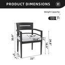 Outdoor Patio Dining Chairs With Outdoor Grade Sunbrella Fabric Cushions, Tapered Feet (Set of 4) - Ember Black