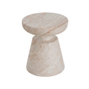 Outdoor / Indoor Lightweight Concrete Side Table, Travertine - Beige