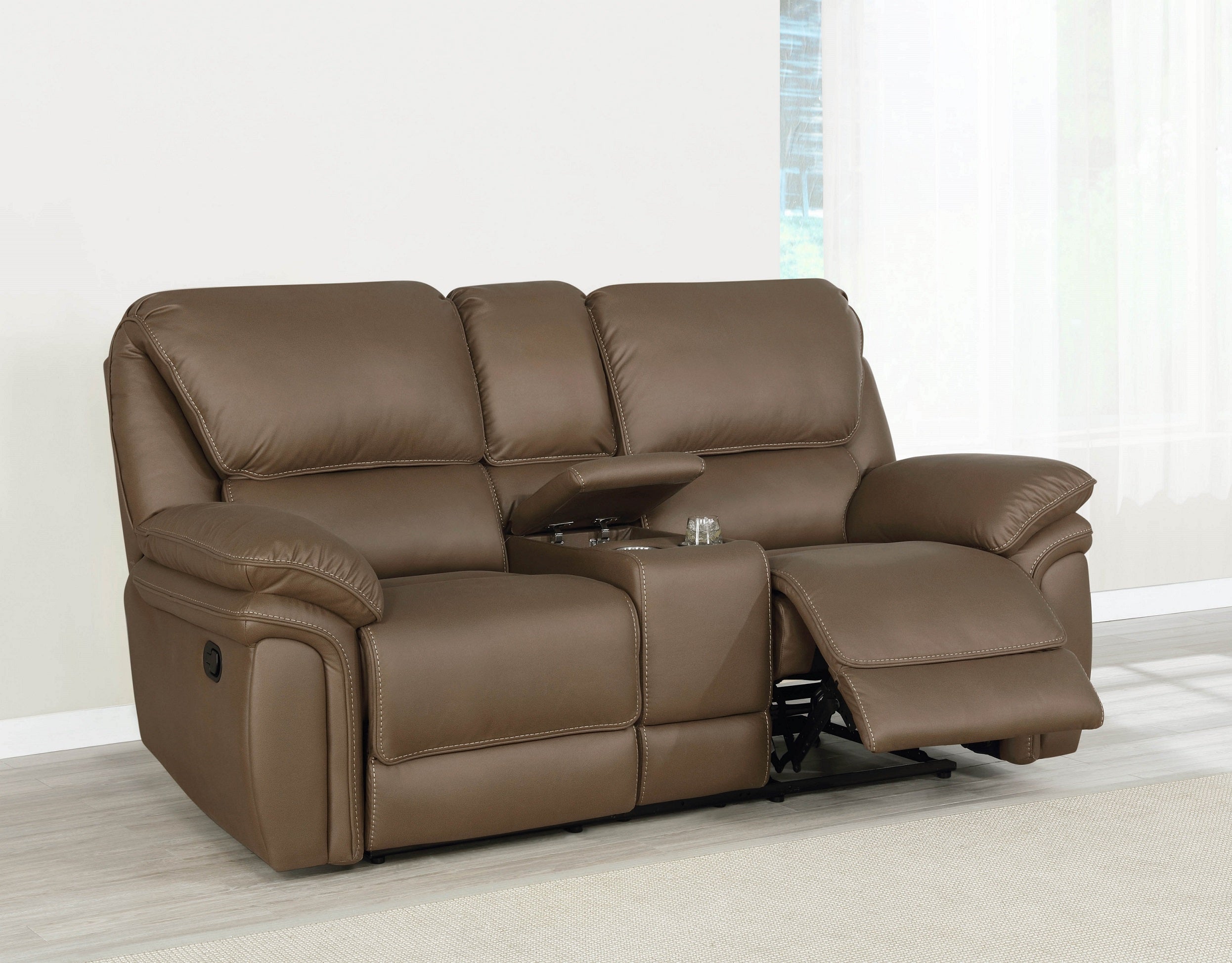 Breton Upholstered Tufted Back Motion Loveseat — view 2