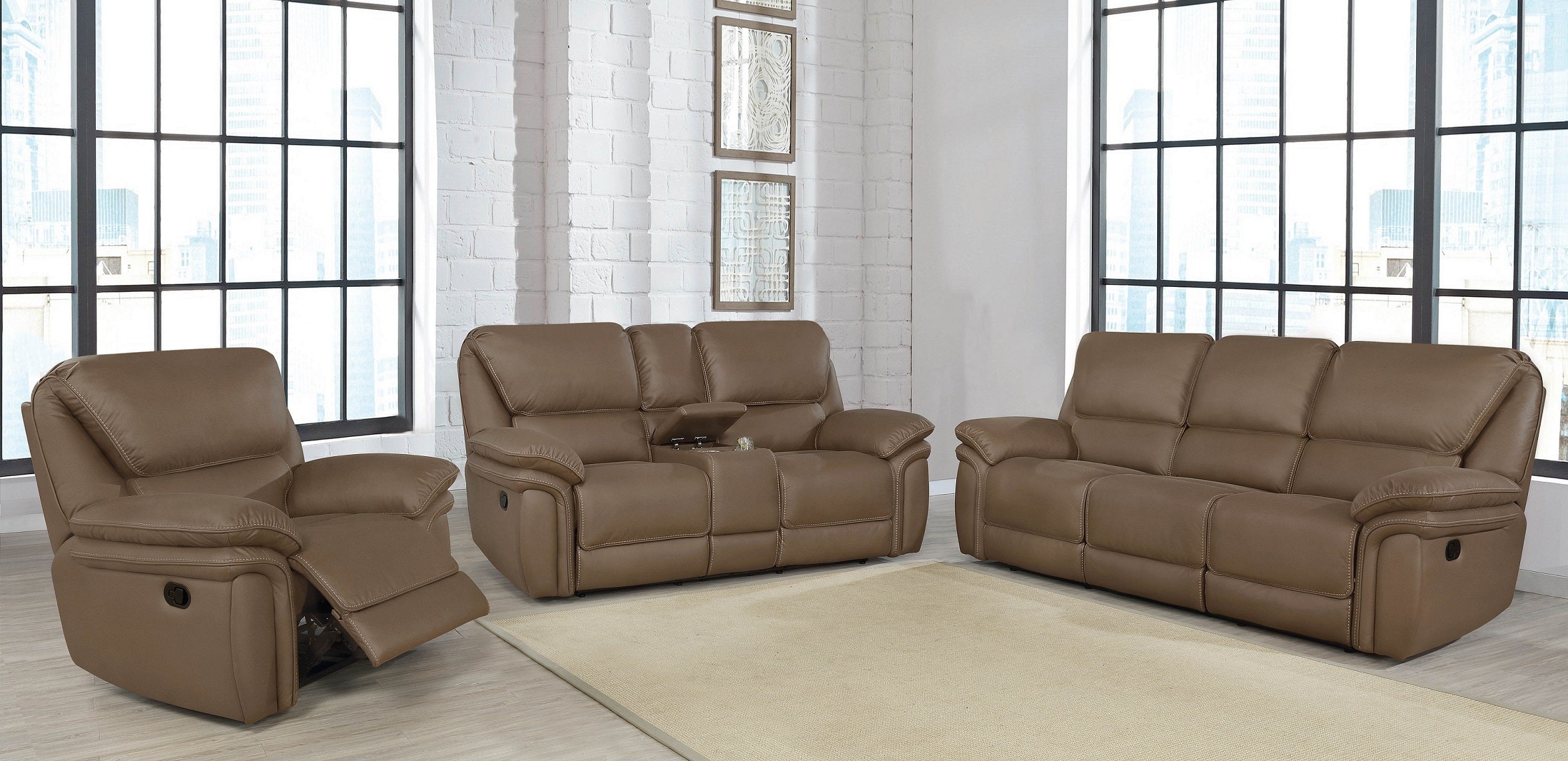 Breton Upholstered Tufted Back Motion Loveseat — view 6